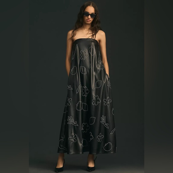 Anthropologie Dresses & Skirts - Anthropologie Mehtap Elaidi Strapless Faux Leather A-Line Dress $880